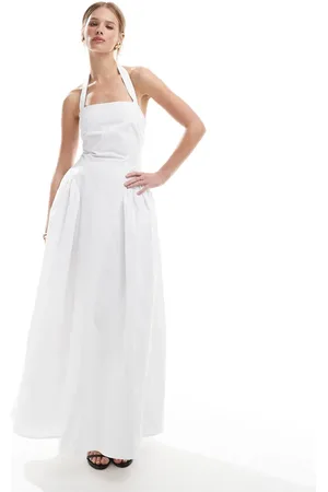 4th & Reckless Square neck halterneck puff skirt maxi dress in