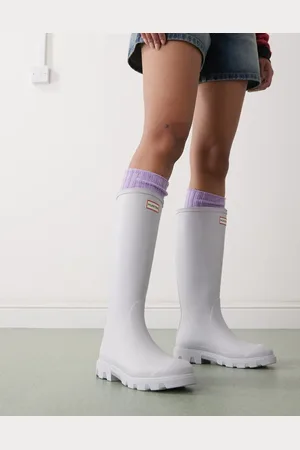Hunter Downpour tall gumboots in light blue