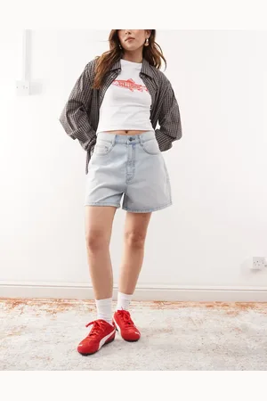 COLLUSION Denim mom shorts in -Blue