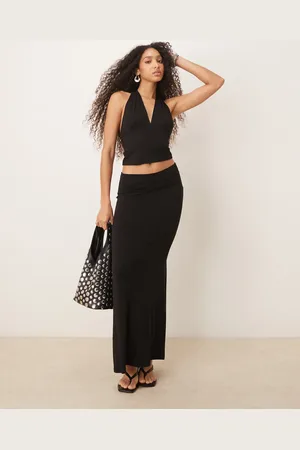 Gina Tricot Soft Touch jersey maxi drapey skirt in (part of a set)