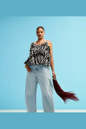ASOS ASOS DESIGN Curve ruffle cami top with tie straps in -Multi
