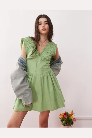 Reclaimed Sundress with ruched detailing in -Multi