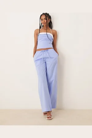Nialaya Lacey wide leg pants in blue (part of a set)