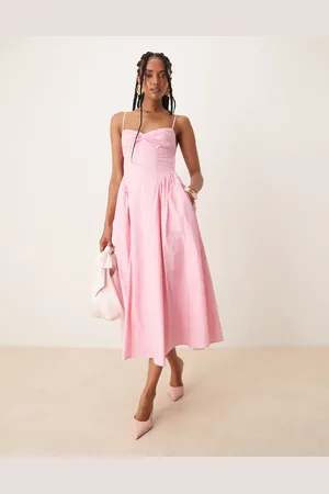 Nialaya Destene bustle detail camisole dress in pink