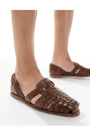 ASOS Fisherman sandals in leather-Brown