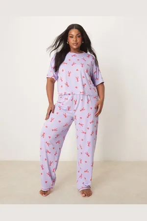 Urban Threads Curve pants with lobster heart print (part of a set)