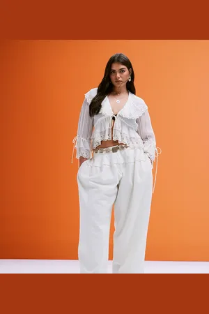 ASOS Curve super oversized laundered pants with seam detail in washed -Green