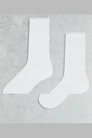 Cotton On Cotton On 2 pack The Perfect Pair frill rib crew socks in
