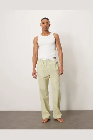 Calvin Klein Cotton pyjama bottoms in with faded monogram print-Grey