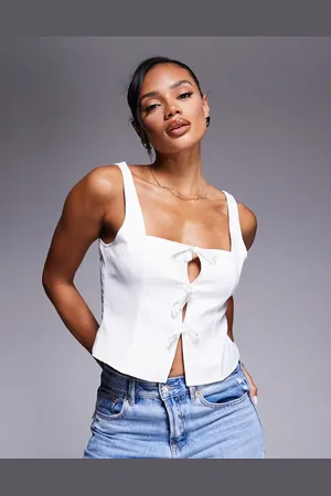 Missyempire Missy Empire square neck bow front top in