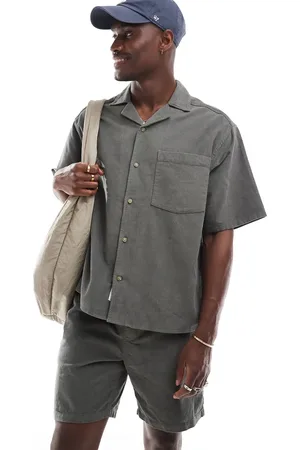 Only & Sons Revere collar fine cord shirt in grey (part of a set)
