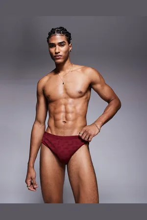 ASOS Textured swim briefs in