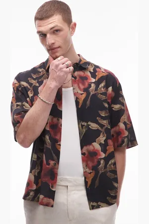 Topman Short sleeve floral printed shirt in