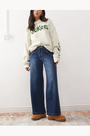 Kickers Wide leg pocket detail jeans in -Black