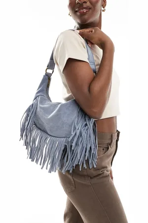 Cotton On Cotton On Dahlia fringe micro underarm bag in steel blue