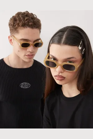 Reclaimed Unisex slim square festival sunglasses in