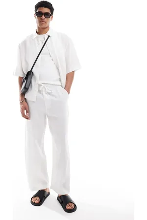 Pull&Bear 100% baggy linen pants in (part of a set)