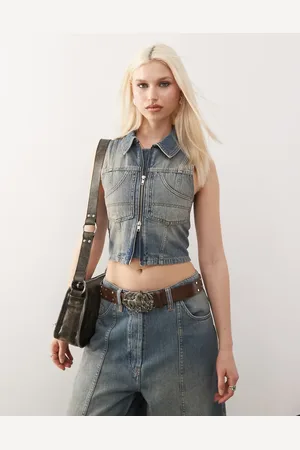 COLLUSION Iconic denim waistcoat in (part of a set)-Blue