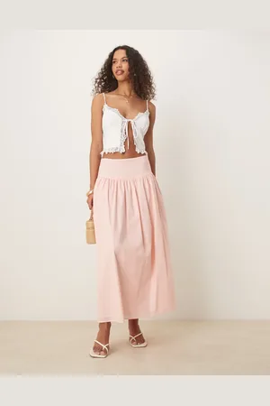 ASOS Dropped waist volume midi skirt in