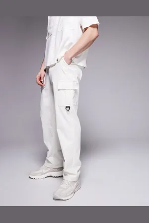 Sixth June Utlity cargo pants with hardware detail in -White