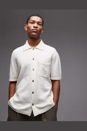 ARKET Textured knitted short sleeve shirt in