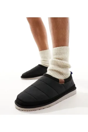 JACK & JONES Padded nylon slippers in black