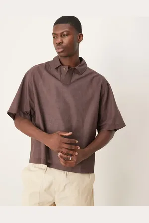 ASOS Oversized overhead boxy linen look shirt in