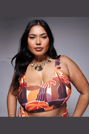 ASOS ASOS DESIGN Curve Ava cropped bikini top in -Multi