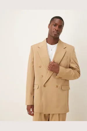 ASOS Relaxed longline suit jacket in -Neutral