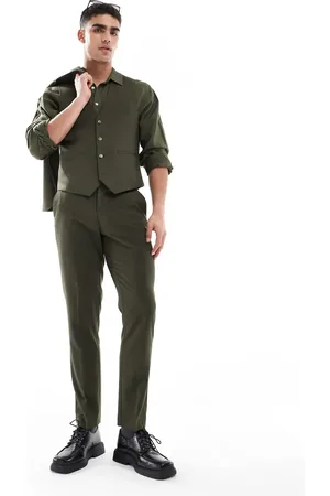 ASOS Slim suit pants in olive green