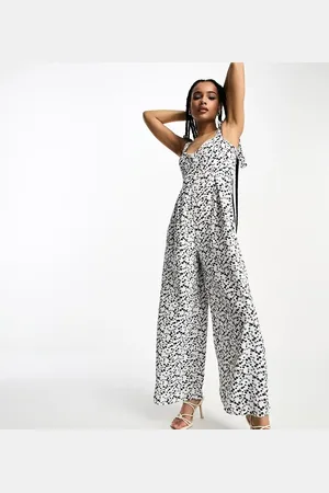 Glamorous Corset waist bunny tie jumpsuit in