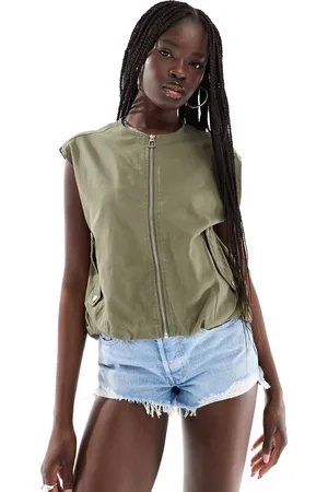 ONLY Bubble hem waistcoat in -Green