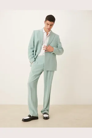ASOS Linen look straight leg pants in twill