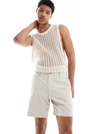 Hollister Linen above the knee short in -Neutral