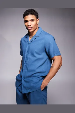 South Beach Short sleeve beach shirt in navy