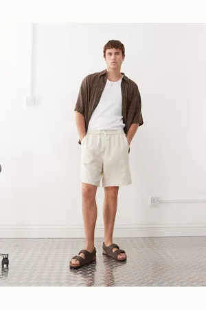 Weekday Linen shorts in -Neutral