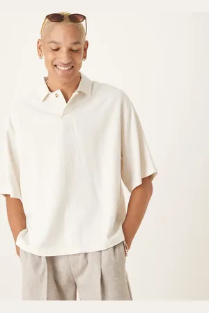 ASOS Oversized overhead boxy linen blend shirt in white