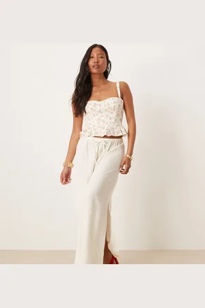 JDY Linen-blend maxi skirt in