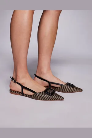 River Island Raffia pointed ballet flats in