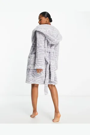 UGG Aarti cosy robe in grey zebra