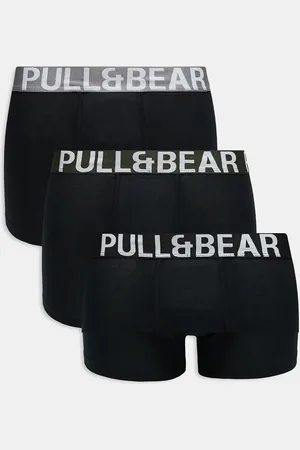 Pull&Bear 3 pack of boxers in khaki, black and grey