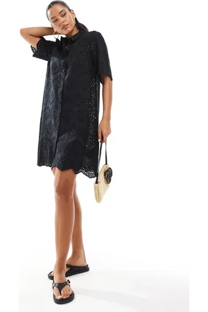 ONLY Pointelle details mini dress in