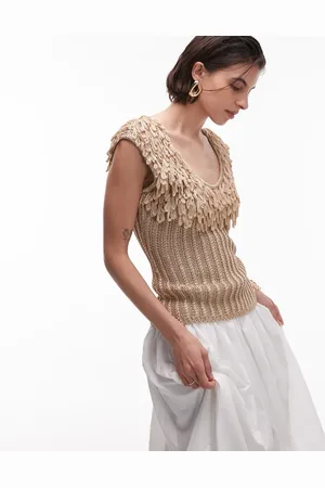 & OTHER STORIES Knitted top with fringed neckline in