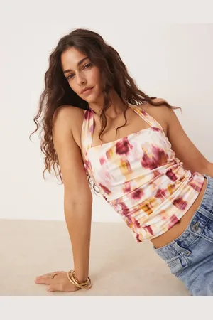 Abercrombie & Fitch Square neck sleeveless top in -Blue