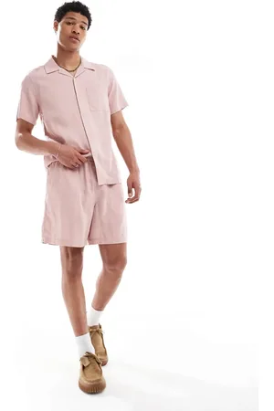 New Look Linen blend pull on shorts in - part of a set-Purple