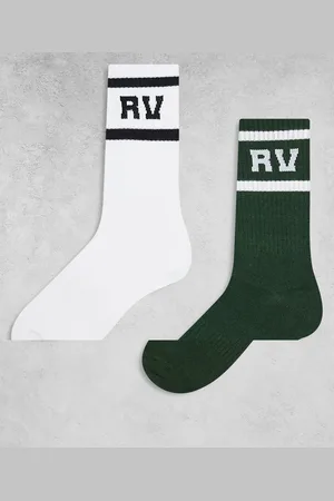 Reclaimed Unisex 2 pack sports socks with stripe in -Multi