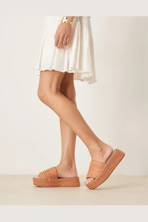 ASOS Jordyn flatform espadrille mule sandals in -Orange
