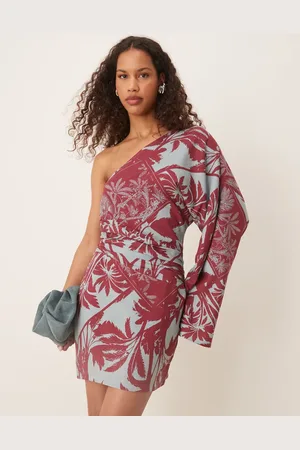 ASOS Asymmetric one sleeve mini dress in -Multi