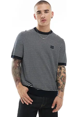 HUGO BOSS Kanache stripe relaxed fit knit t-shirt in