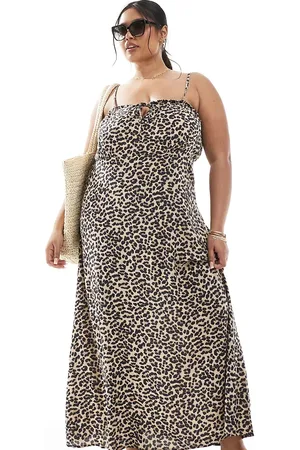 ONLY Midi dress in animal print-Pink